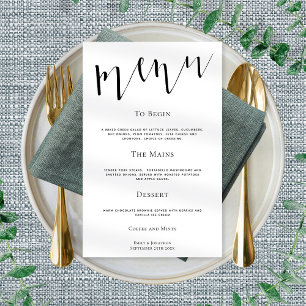 Elegant Script Any Color Wedding Menu Poster