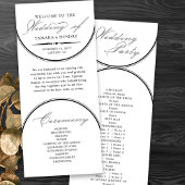 Elegant Script Arches Wit Huwelijksprogramma