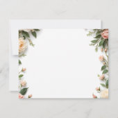 Élégant Script avec floral et choix de repas RSVP (Dos)