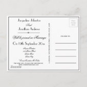 Elegant Script B & W Wedding Save the Date Uitnodiging Briefkaart (Achterkant)