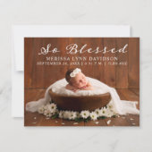 Élégant Script Baby Girl Photo Faire-part de naiss (Devant)