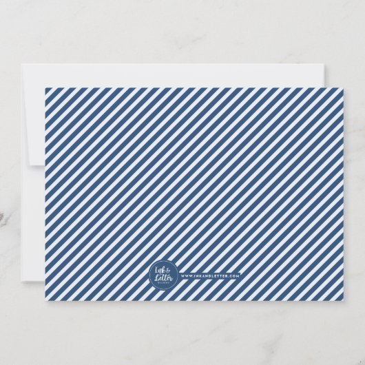 Élégant Script Baby shower bleu Invitation (Dos)