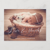 Elegant script Baby shower dank u Briefkaart (Voorkant)