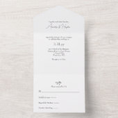 Elegant script Basic, minimalistische bruiloft All In One Uitnodiging (Binnen)