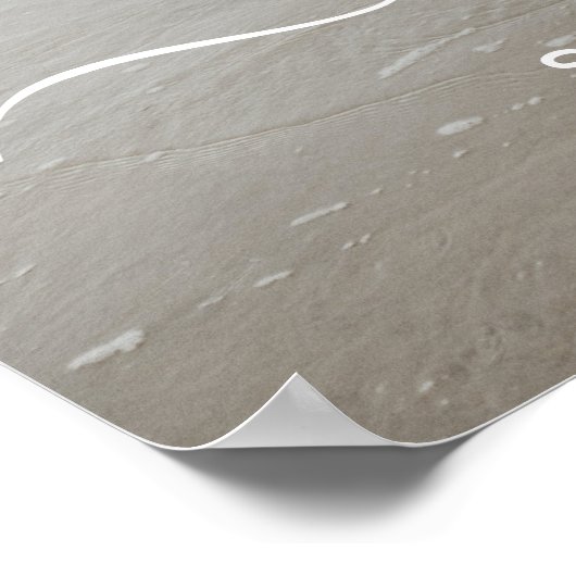 Élégant Script Beach thème Mariage Affiche de bien (Coin)