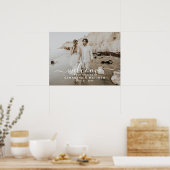 Elegant Script Beach Thleged Weddenschap Welkomstt Poster (Keuken)