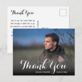 Elegant Script Bedank Foto Afstuderen Briefkaart (Voorkant / Achterkant)