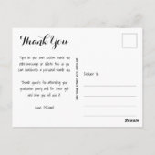 Elegant Script Bedank Foto Afstuderen Briefkaart (Achterkant)