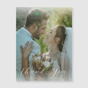 Elegant script Bedankt bruiloft magnetische Kaart