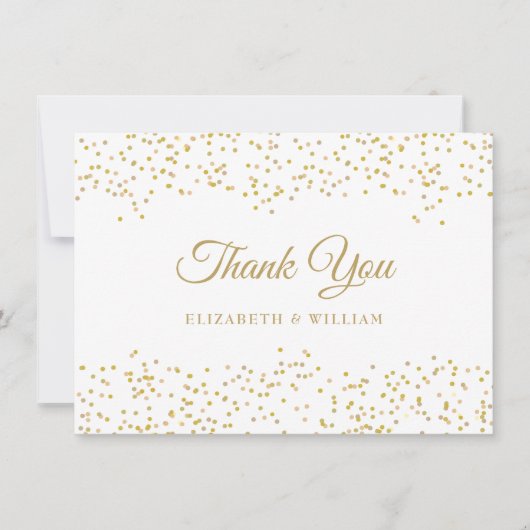 Elegant script bedankt Chic Gold Dust Confetti (Voorkant)