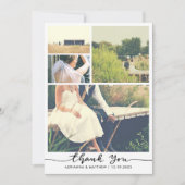 Elegant script bedankt | Paar foto bruiloft (Voorkant)