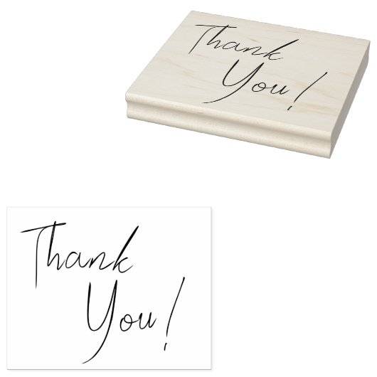 Elegant script bedankt 	rubberstempel (Gestempeld)