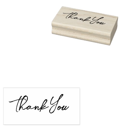 Elegant script bedankt 	rubberstempel (Gestempeld)