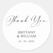 Elegant script Bedankt trouwstickers Ronde Sticker (Voorkant)