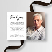 Elegant script begrafenisfoto bedankkaart