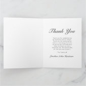 Elegant script begrafenisfoto bedankkaart (Binnen)