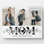 Elegant Script Beste Moeder Ooit 3 Foto Fotoplaat (Voorkant)