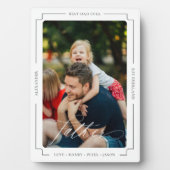 Elegant Script Beste vader ooit foto aandenken Fotoplaat (voorkant)