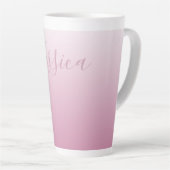 Elegant Script & bewerkbaar Roze (elke kleur) Ombr Latte Mok (Rechterhoek)