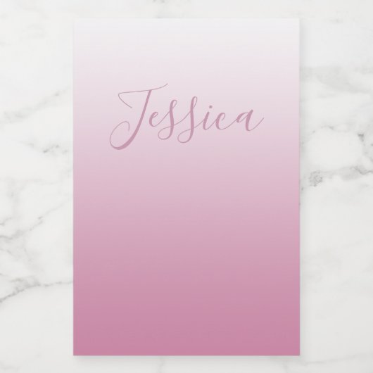 Elegant Script & bewerkbaar Roze (elke kleur) Ombr Voedselcontainer Etiket (Enkel label)
