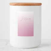 Elegant Script & bewerkbaar Roze (elke kleur) Ombr Voedselcontainer Etiket (Voorkant)