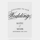 Élégant Script Bienvenue À Notre Signe Mariage (Recto)