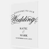 Élégant Script Bienvenue À Notre Signe Mariage (Angle)