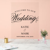 Élégant Script Bienvenue À Notre Signe Mariage (Mariage)