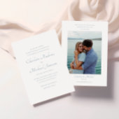 Elegant Script Bijbel Verse Fotobruiloft Kaart