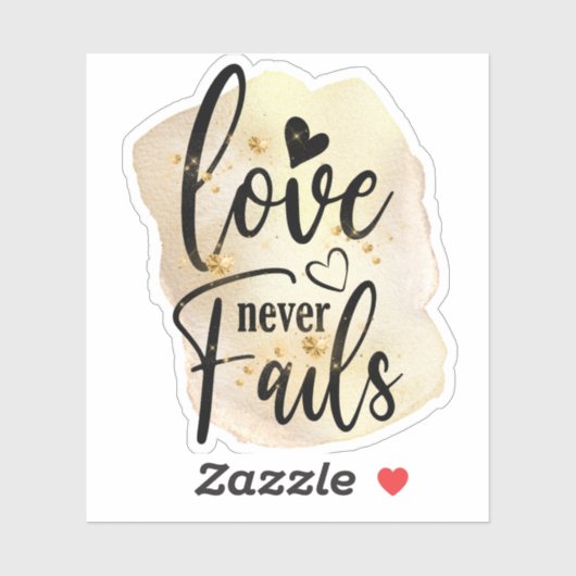 Elegant Script Bijbelliefde blijft joden nooit in  Sticker (Vel)