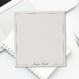 Elegant Script Black and Ivory Monogram Border Notitieblok