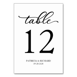 Elegant Script Black and White Wedding Kaart