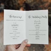 Élégant Script Black and White Wedding Programme
