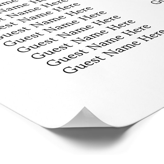 Elegant Script Black and White Wedding Seding Poster (Hoek)