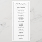 Elegant Script Black Border Wedding Programma (Achterkant)