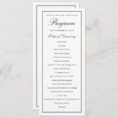 Élégant Script Black Border Wedding Programme (Devant / Derrière)