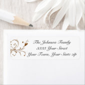 Elegant Script Black Brown Return-adres Etiket (Insitu)