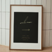 Elegant Script Black Direction Welkom Gold Folie Afdrukken