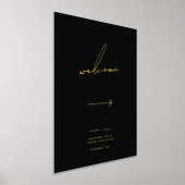 Elegant Script Black Direction Welkom Gold Folie Afdrukken (Laagn)