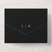 Elegant Script Black en Gold Calligraphy Wedding All In One Uitnodiging (Achterkant)