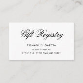 Elegant Script Black en White Gift Registry Informatiekaartje (Voorkant)