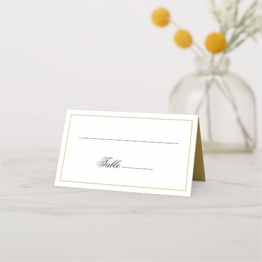 Elegant Script Black en White Gold Border (Voorkant)