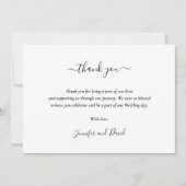 Elegant Script Black en White Hartelijk dank Bedankkaart (Voorkant)