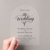 Elegant Script Black en White Simple Wedding Acryl Uitnodigingen (Insitu (Draagbaar))