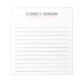 Elegant Script Black Pink Classic Lined Notitieblok (Voorkant)