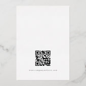 Elegant Script Black QR-code Logo kerst Folie Feestdagenkaart (Achterkant)