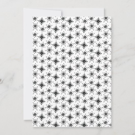 Elegant Script Black Snowflakes kerstbruiloft Kaart (Achterkant)