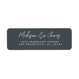 Elegant Script Black Wedding Return Address Etiket