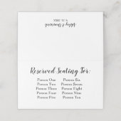 Elegant Script Black Wedding Table Seating Chart (Buitenkant ongevouwen)