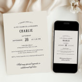 Elegant Script Black & White Photo Funeral Kaart